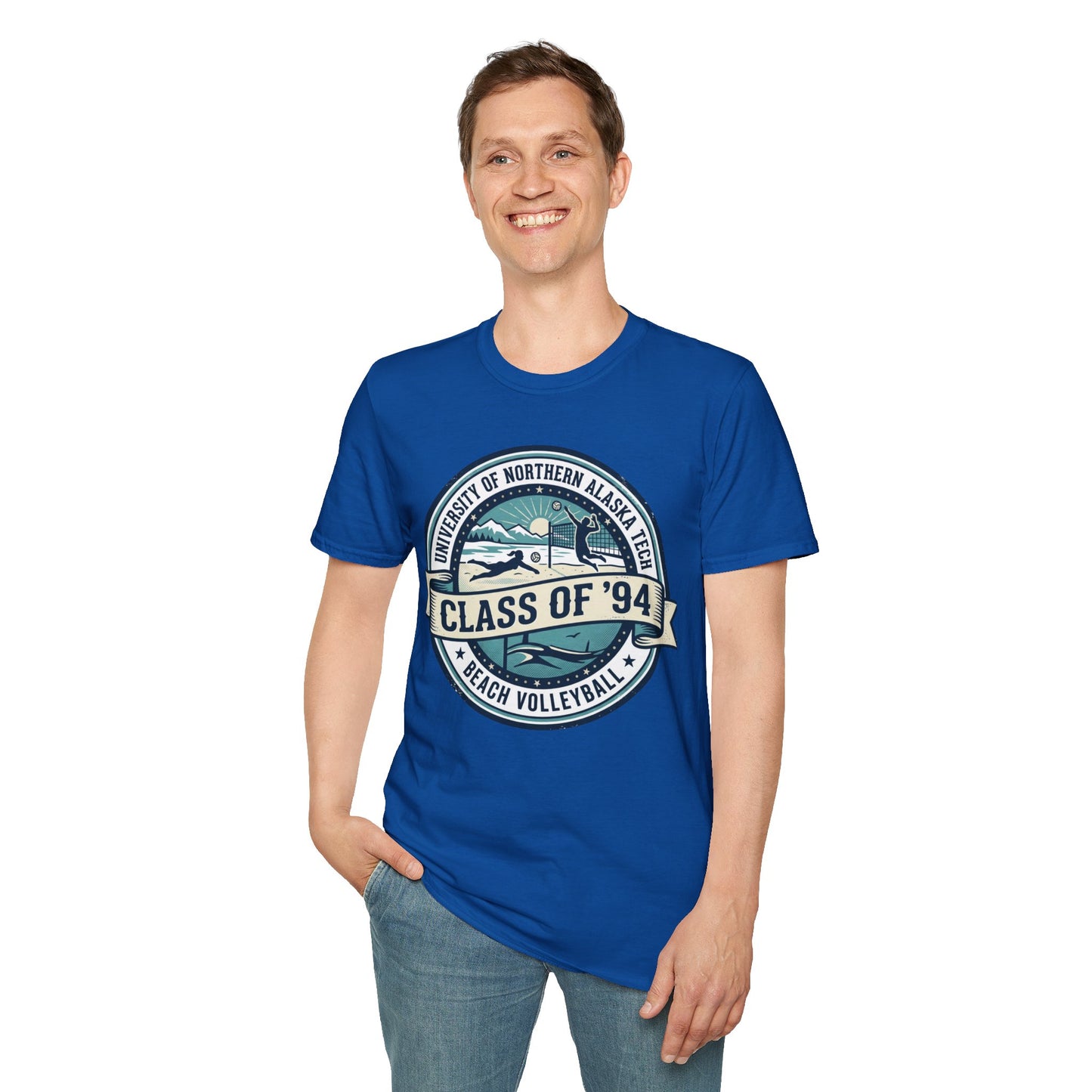 Class of '94 Beach Volleyball T-Shirt — University of Northern Alaska Retro Badge