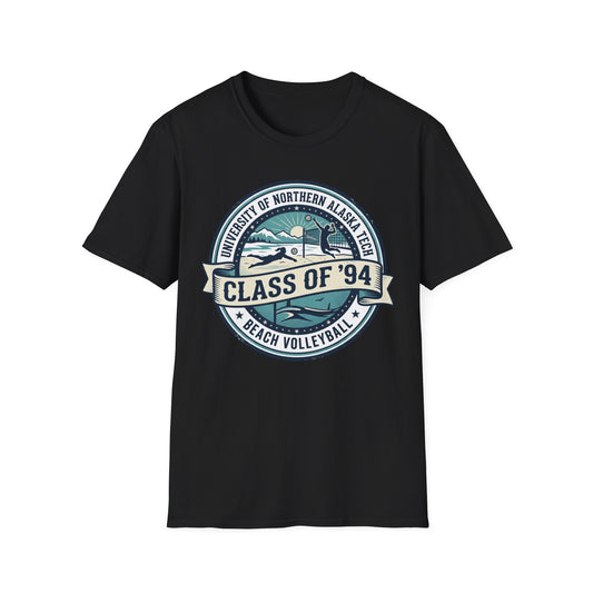 Class of '94 Beach Volleyball T-Shirt — University of Northern Alaska Retro Badge