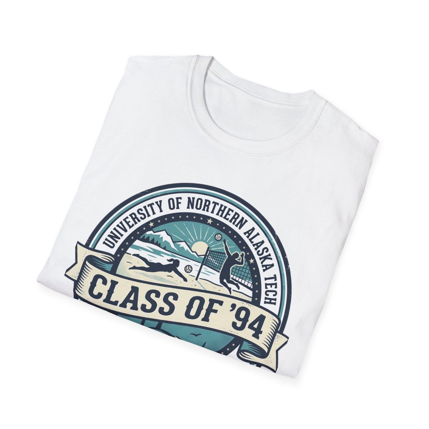 Class of '94 Beach Volleyball T-Shirt — University of Northern Alaska Retro Badge