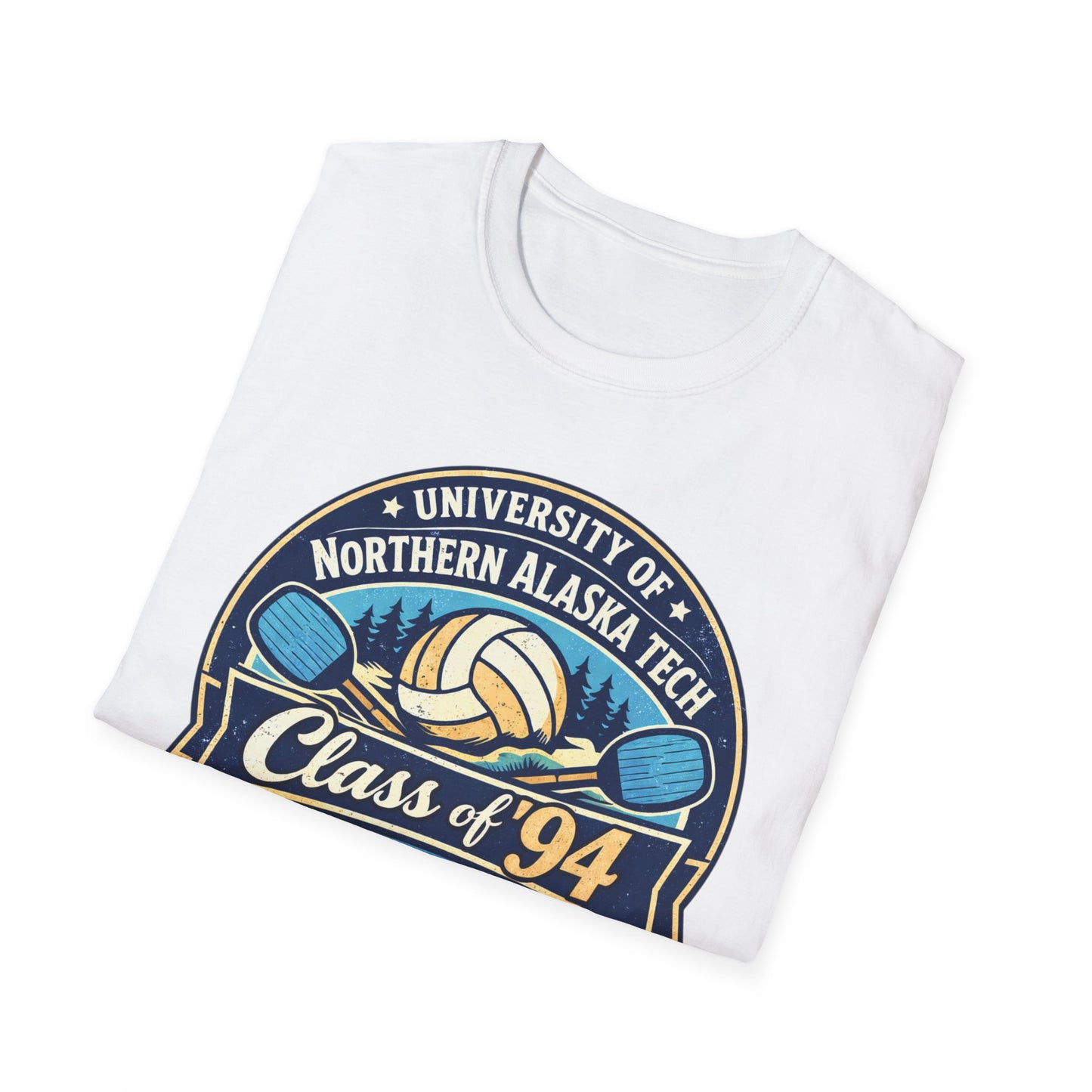 Class of '94 Beach Volleyball T-Shirt — University of Northern Alaska Tech Alumni Tee (Ice Version)