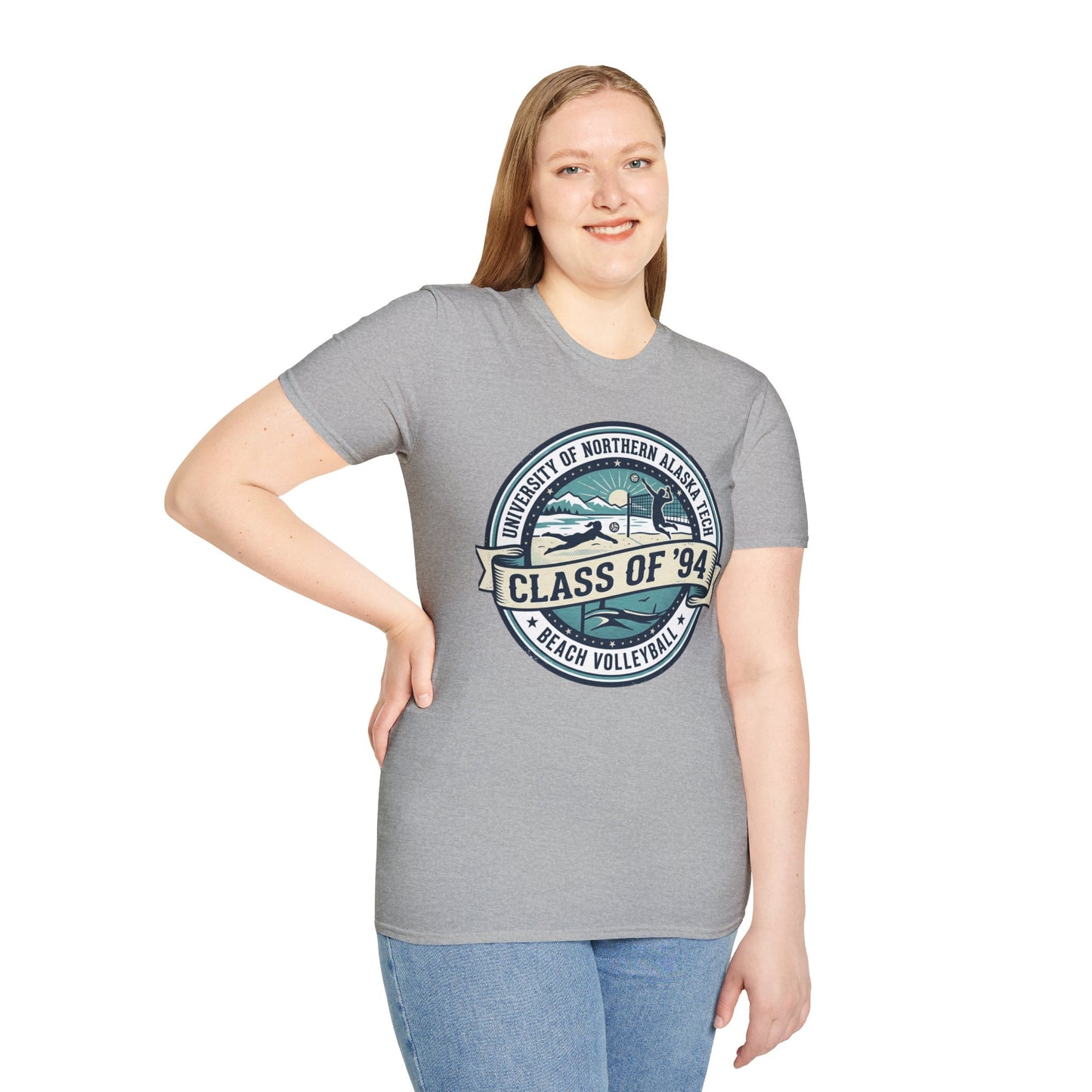 Class of '94 Beach Volleyball T-Shirt — University of Northern Alaska Retro Badge