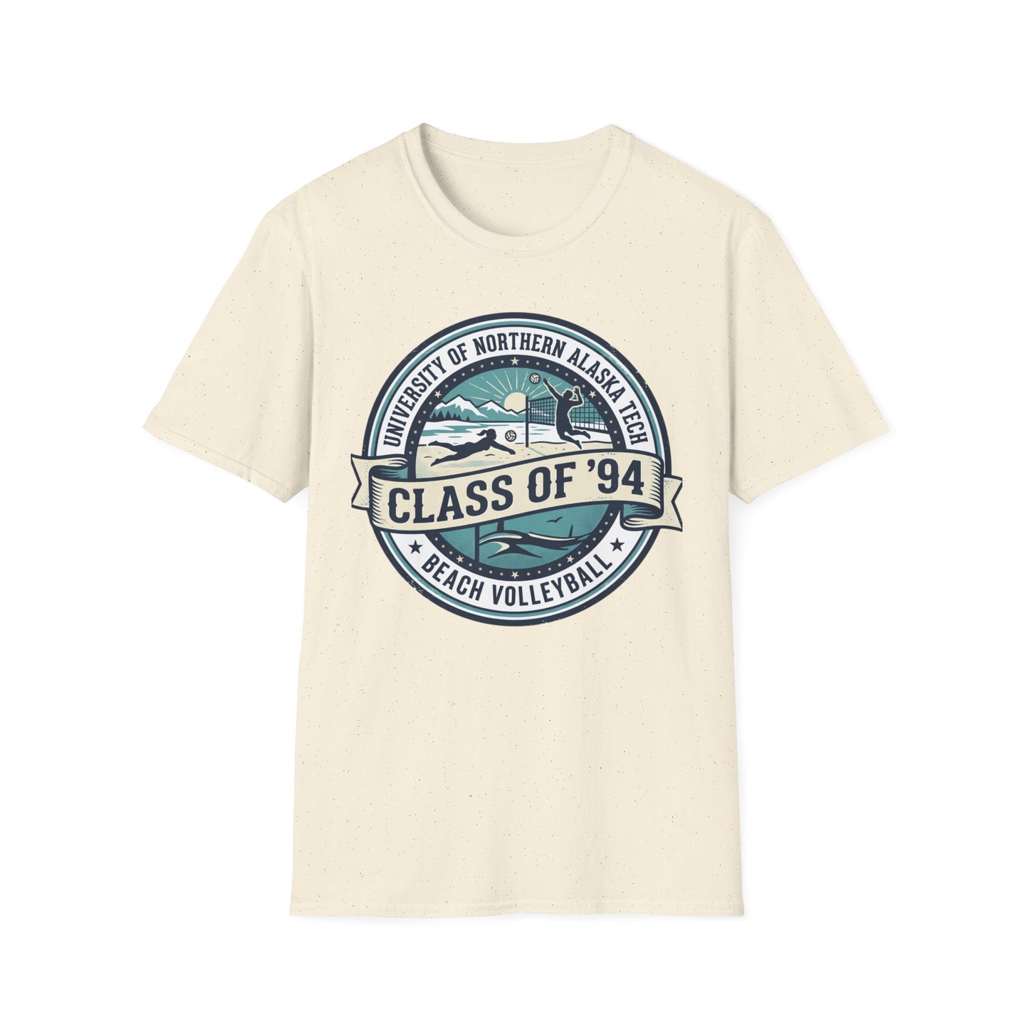Class of '94 Beach Volleyball T-Shirt — University of Northern Alaska Retro Badge