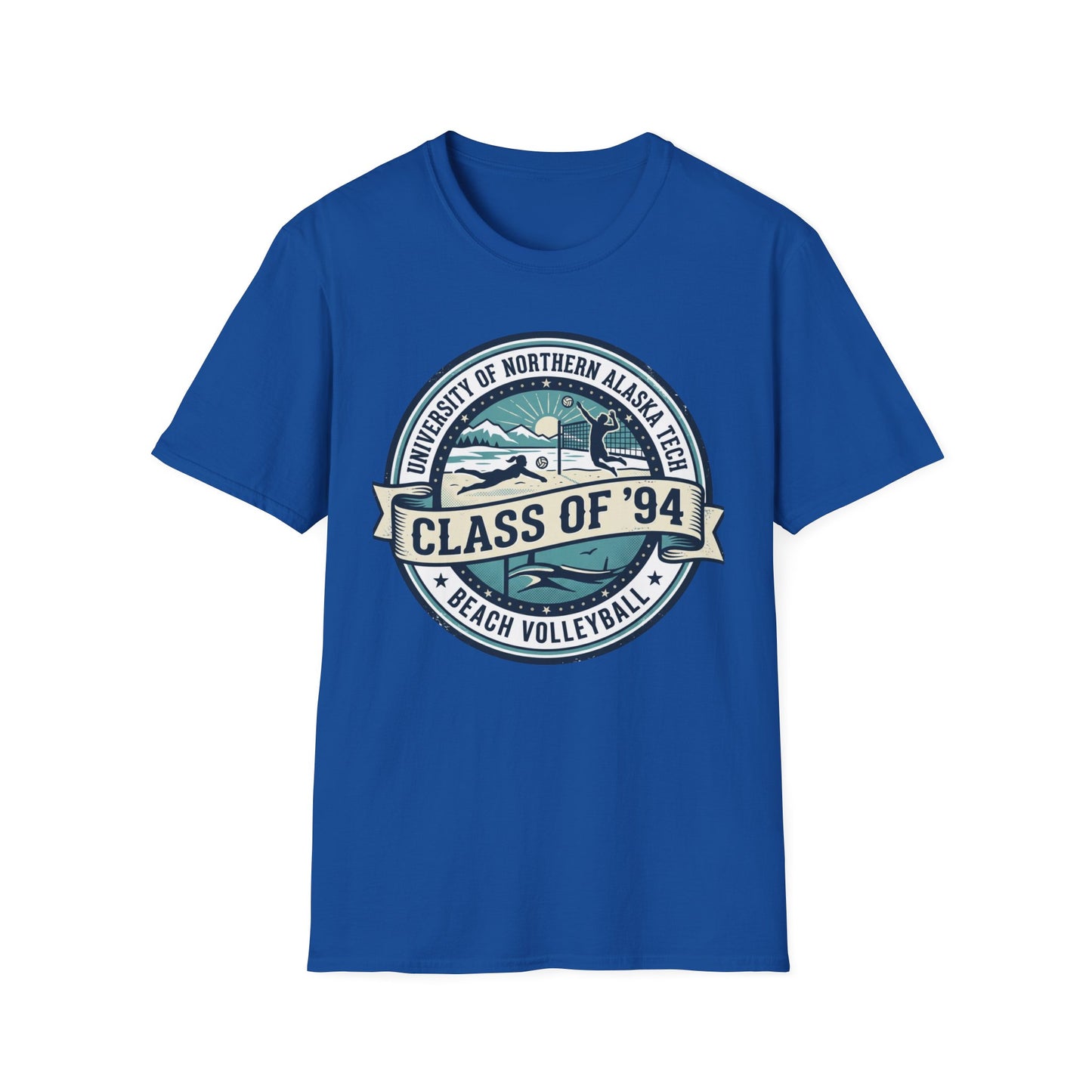 Class of '94 Beach Volleyball T-Shirt — University of Northern Alaska Retro Badge