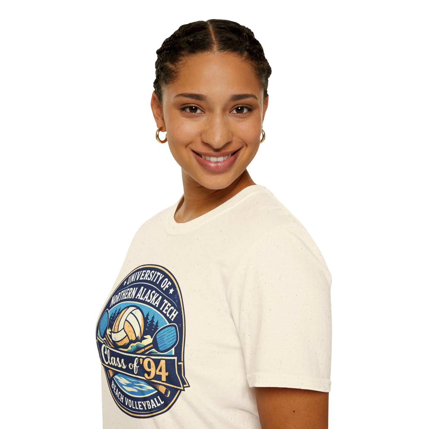 Class of '94 Beach Volleyball T-Shirt — University of Northern Alaska Tech Alumni Tee (Ice Version)