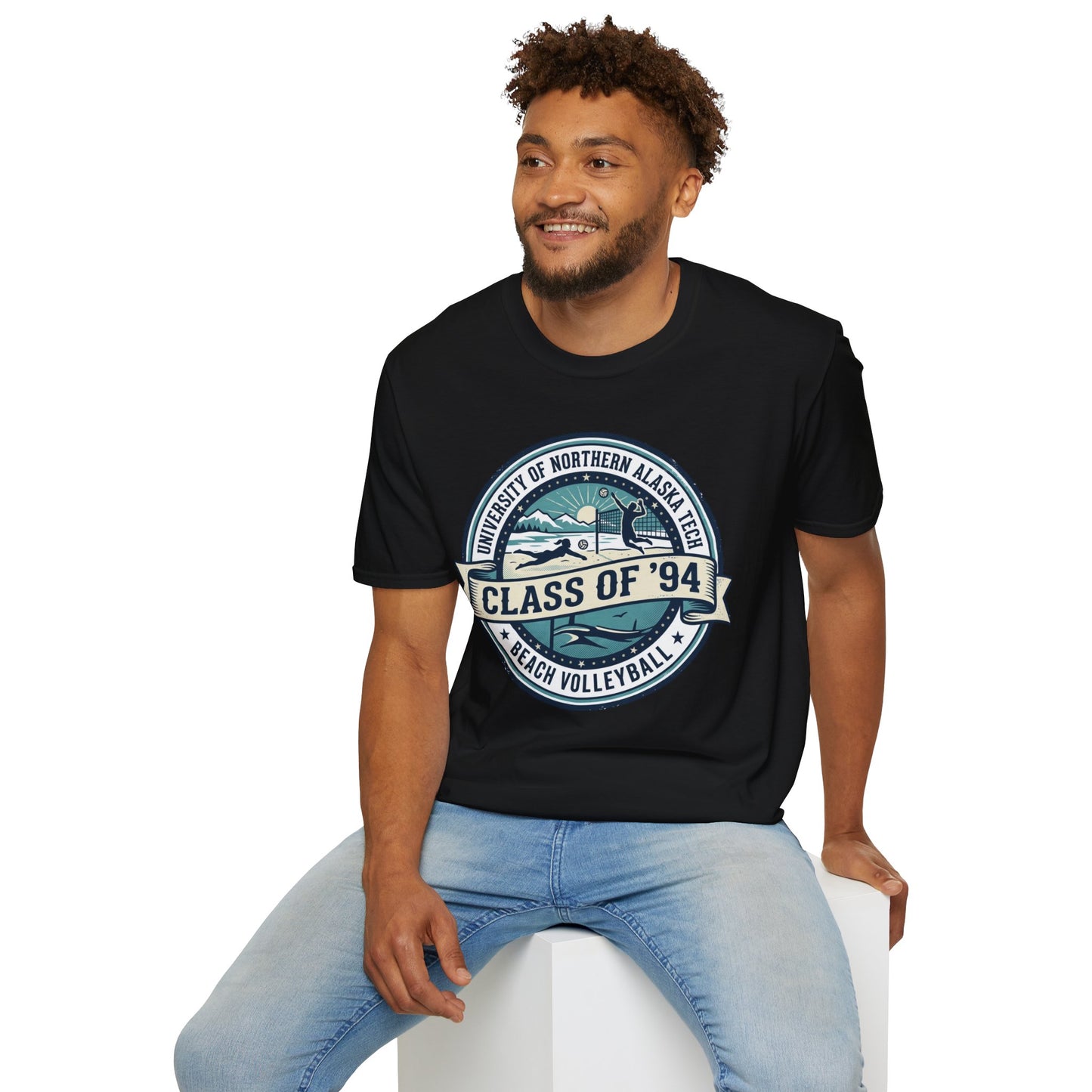 Class of '94 Beach Volleyball T-Shirt — University of Northern Alaska Retro Badge