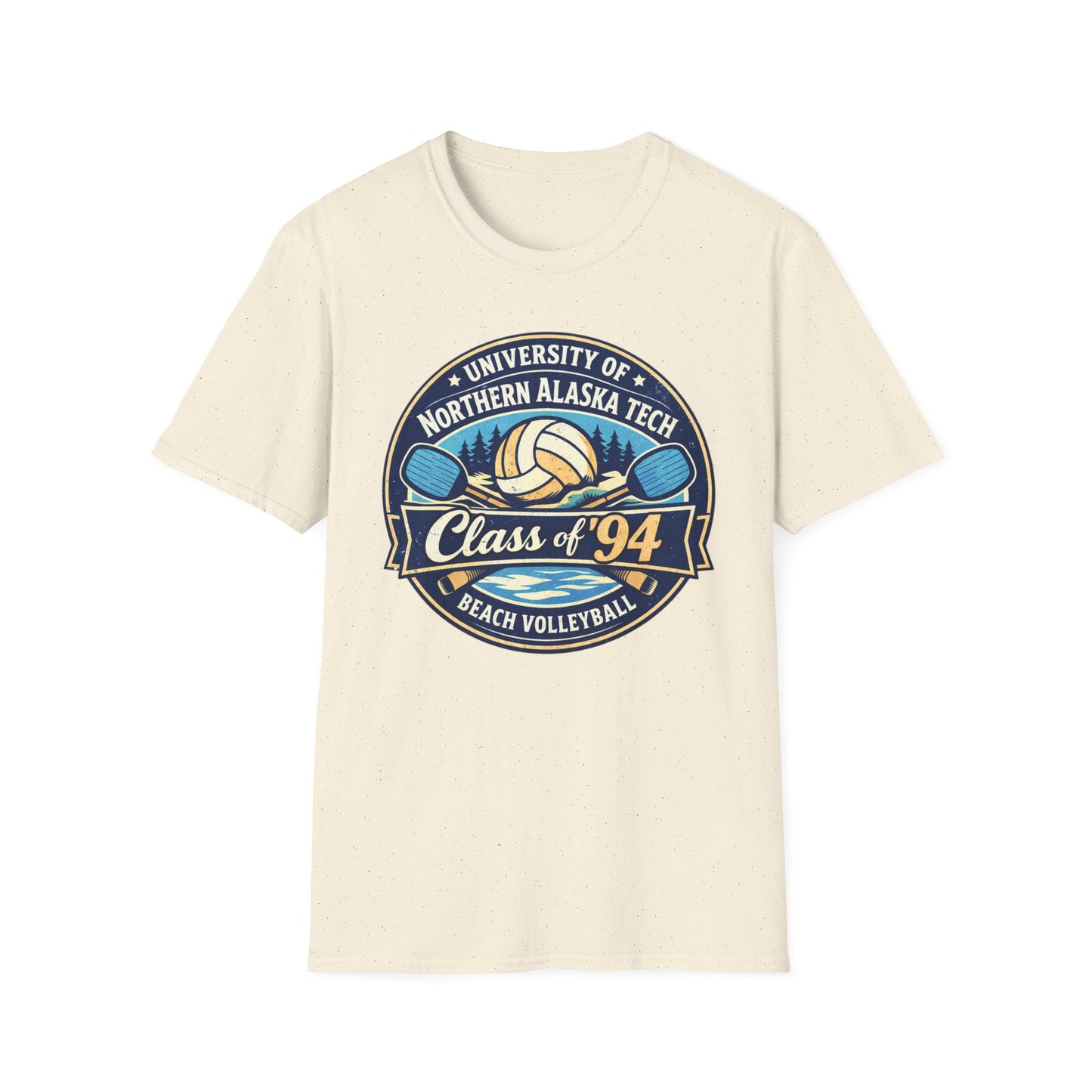 Class of '94 Beach Volleyball T-Shirt — University of Northern Alaska Tech Alumni Tee (Ice Version)