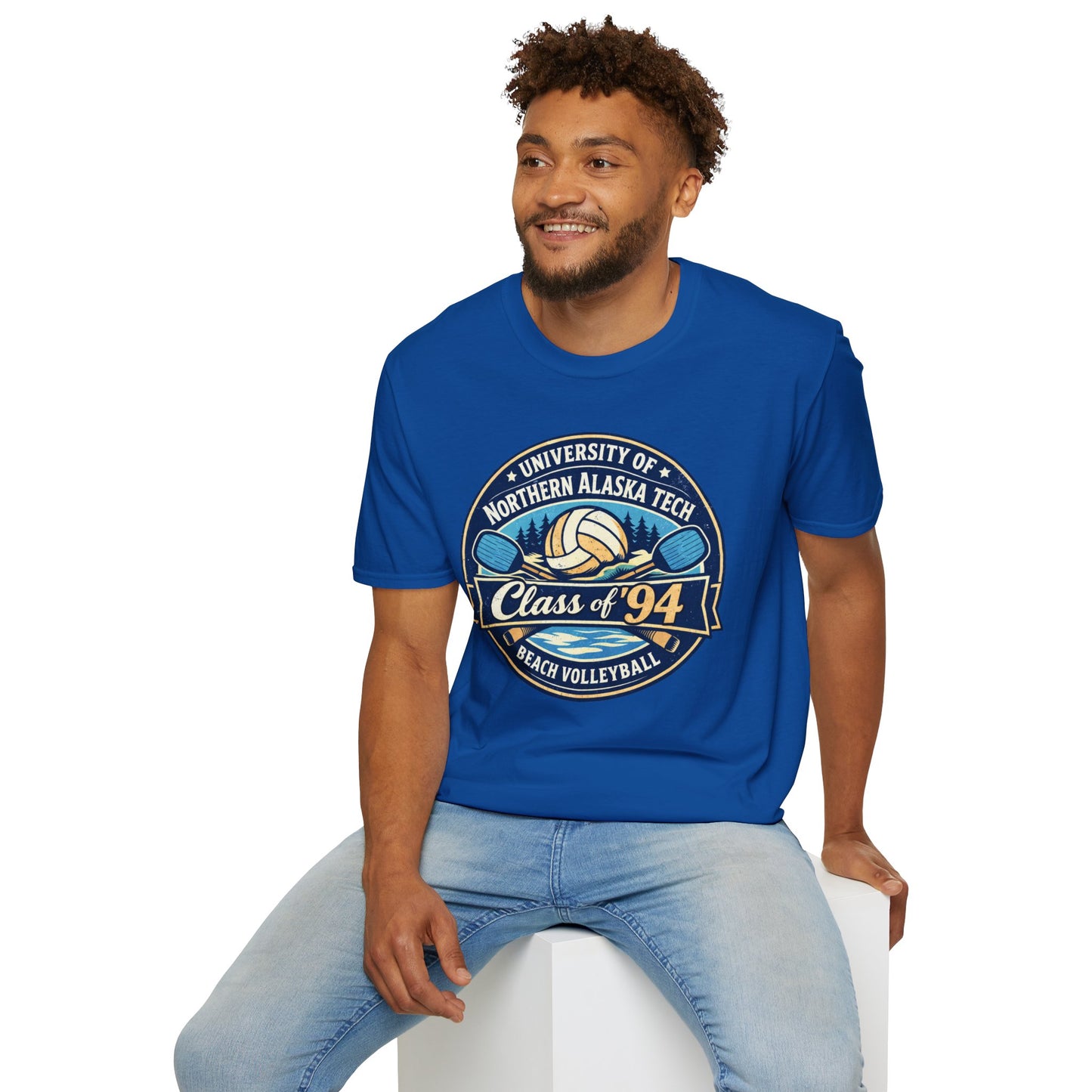 Class of '94 Beach Volleyball T-Shirt — University of Northern Alaska Tech Alumni Tee (Ice Version)